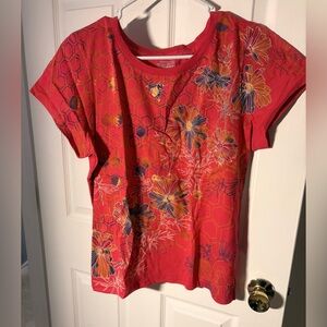 Sahalie Vibrant Floral Short Sleeve Tee